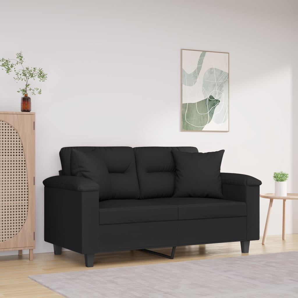vidaXL Perne decorative, 2 buc., negru, 40x40 cm, microfibră vidaXL Perne decorative, 2 buc., negru, 40x40 cm, microfibră