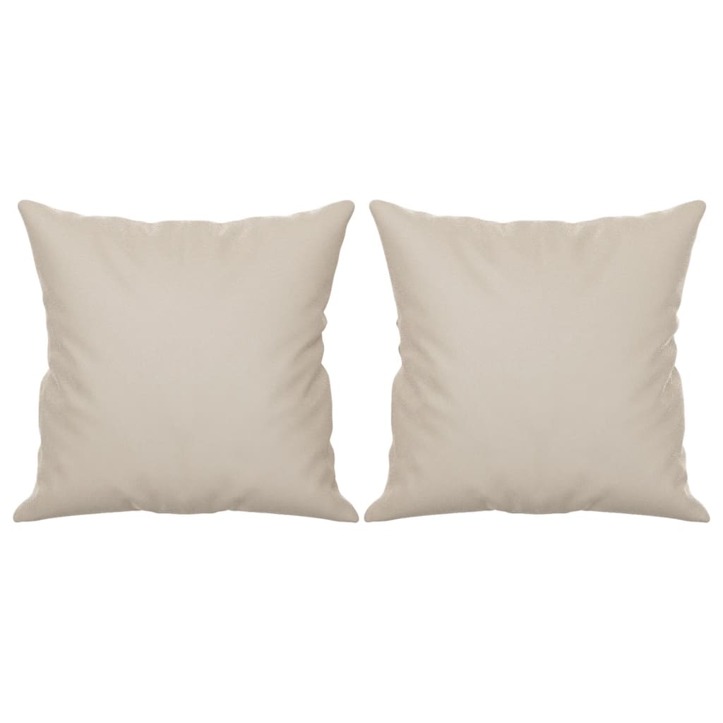 vidaXL Perne decorative, 2 buc., crem, 40x40 cm, microfibră vidaXL Perne decorative, 2 buc., crem, 40x40 cm, microfibră