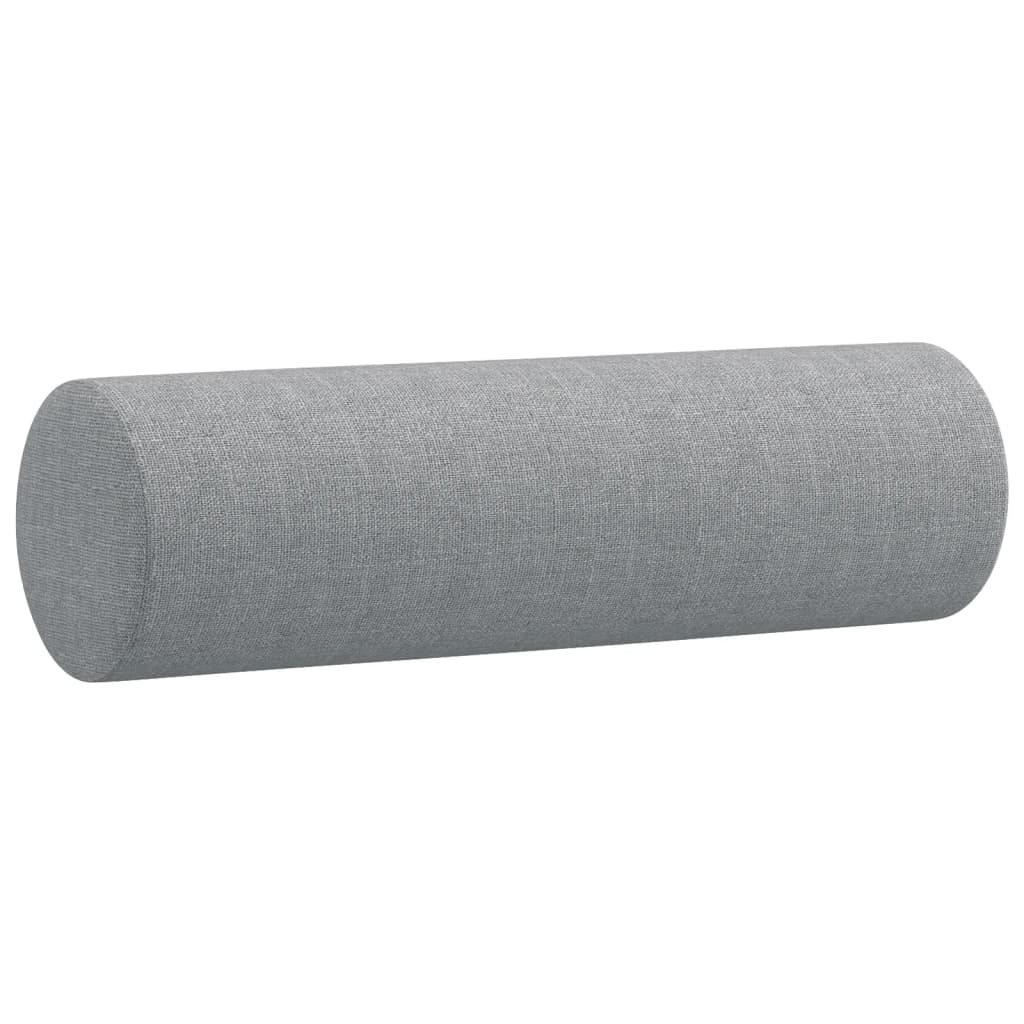 vidaXL Perne decorative, 2 buc., gri deschis, Ø15x50 cm, textil vidaXL Perne decorative, 2 buc., gri deschis, Ø15x50 cm, textil