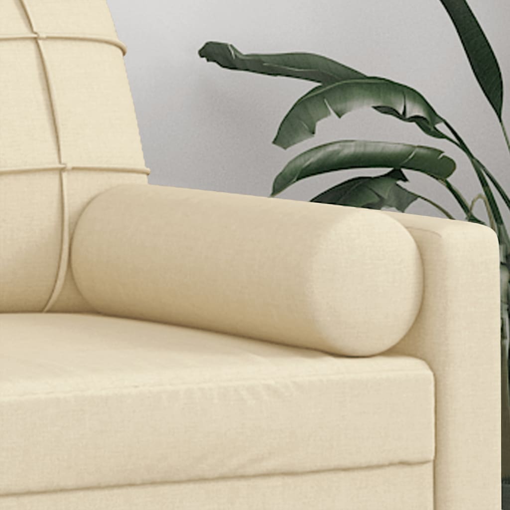 vidaXL Perne decorative, 2 buc., crem, Ø15x50 cm, textil vidaXL Perne decorative, 2 buc., crem, Ø15x50 cm, textil