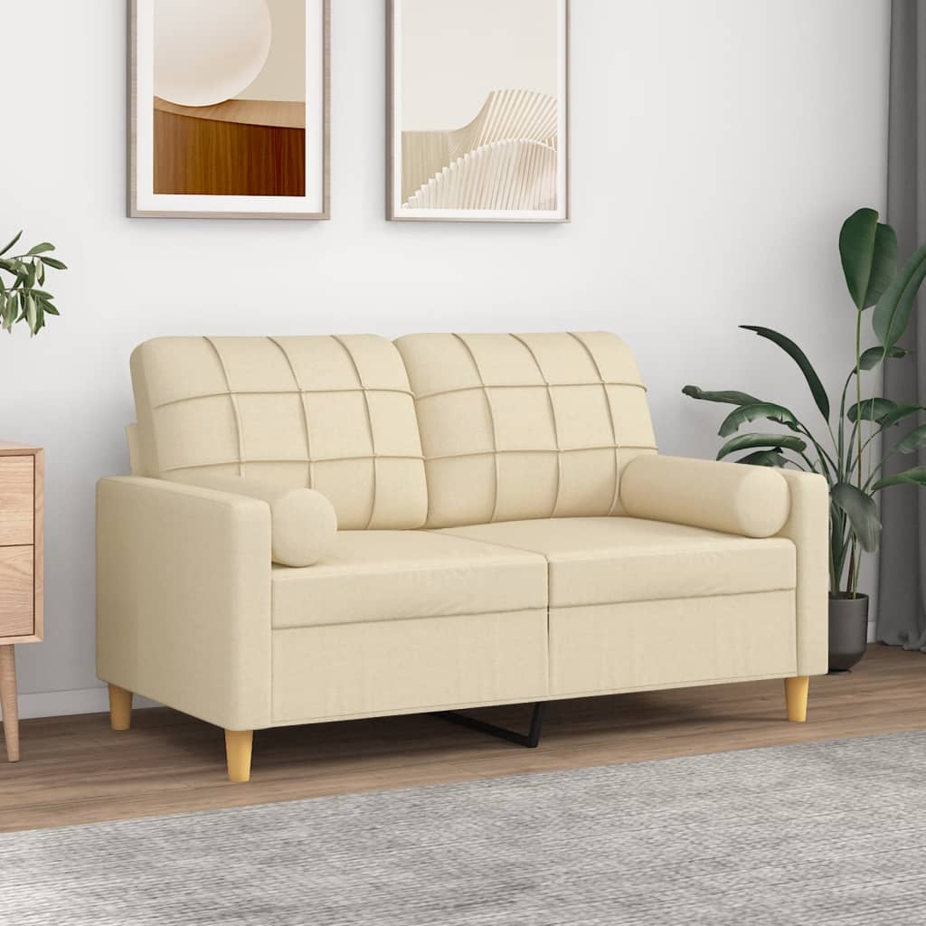 vidaXL Perne decorative, 2 buc., crem, Ø15x50 cm, textil vidaXL Perne decorative, 2 buc., crem, Ø15x50 cm, textil