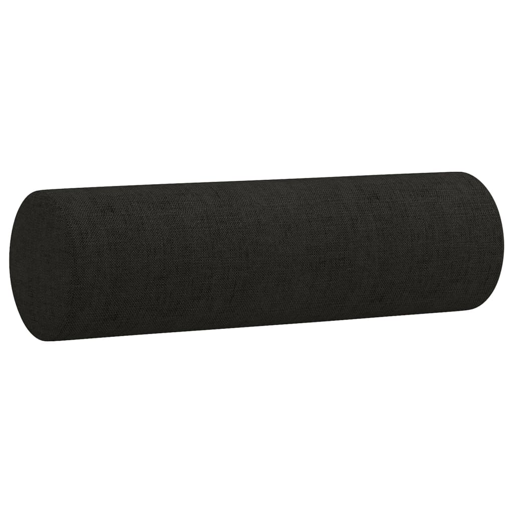 vidaXL Perne decorative, 2 buc., negru, Ø15x50 cm, textil vidaXL Perne decorative, 2 buc., negru, Ø15x50 cm, textil