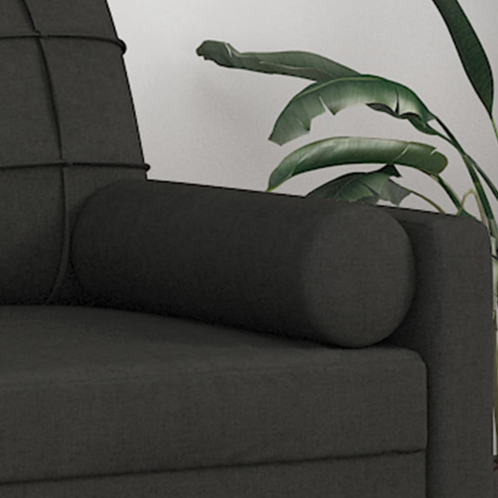 vidaXL Perne decorative, 2 buc., negru, Ø15x50 cm, textil vidaXL Perne decorative, 2 buc., negru, Ø15x50 cm, textil