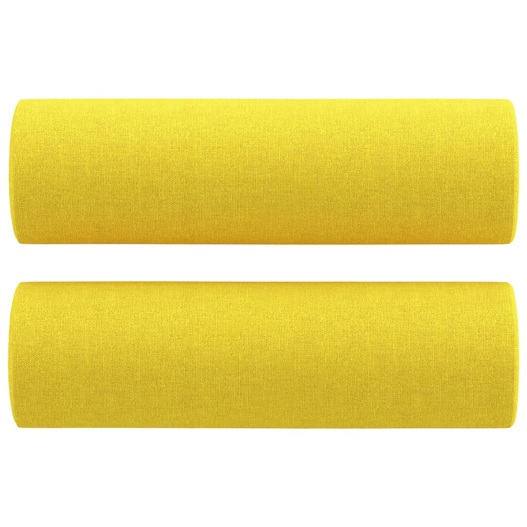 vidaXL Perne decorative, 2 buc., galben deschis, Ø15x50 cm, textil vidaXL Perne decorative, 2 buc., galben deschis, Ø15x50 cm, textil