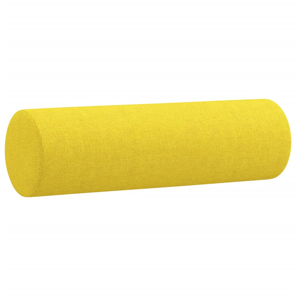 vidaXL Perne decorative, 2 buc., galben deschis, Ø15x50 cm, textil vidaXL Perne decorative, 2 buc., galben deschis, Ø15x50 cm, textil