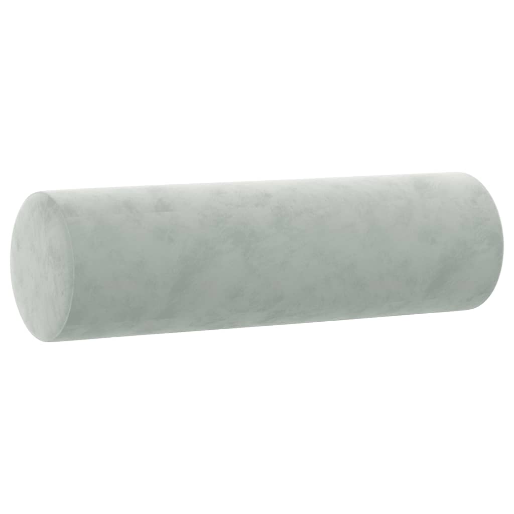 vidaXL Perne decorative, 2 buc., gri deschis, Ø15x50 cm, catifea vidaXL Perne decorative, 2 buc., gri deschis, Ø15x50 cm, catifea