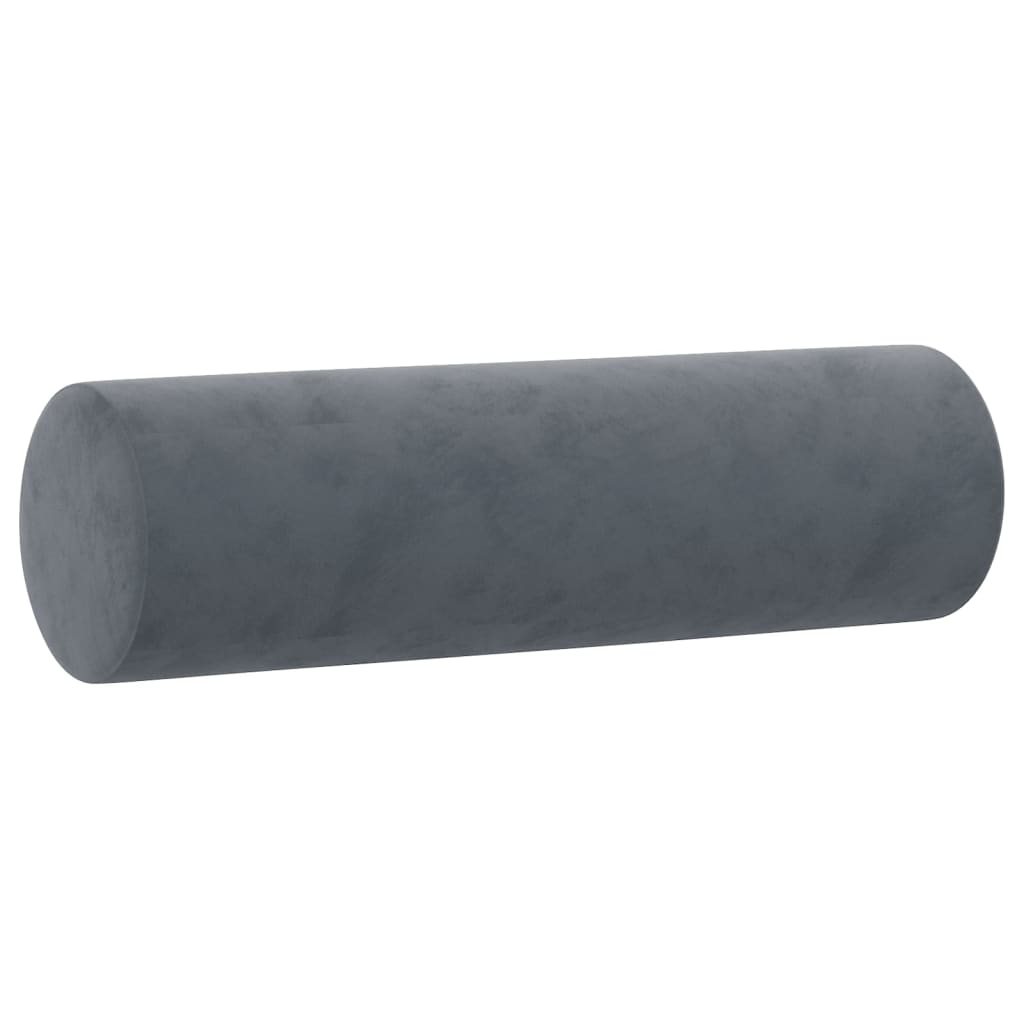 vidaXL Perne decorative, 2 buc., gri închis, Ø15x50 cm, catifea vidaXL Perne decorative, 2 buc., gri închis, Ø15x50 cm, catifea