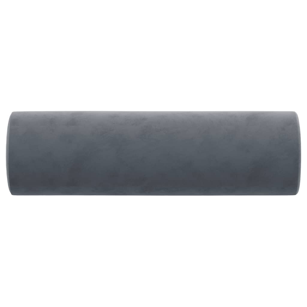 vidaXL Perne decorative, 2 buc., gri închis, Ø15x50 cm, catifea vidaXL Perne decorative, 2 buc., gri închis, Ø15x50 cm, catifea