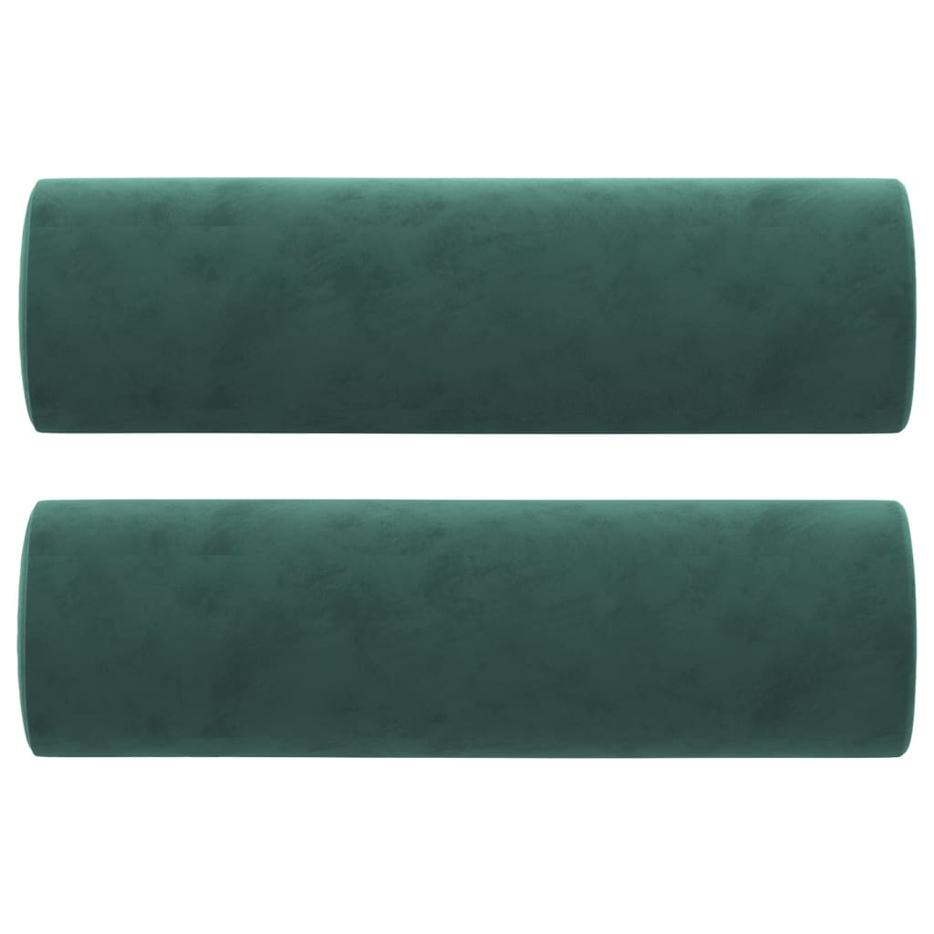vidaXL Perne decorative, 2 buc., verde închis, Ø15x50 cm, catifea vidaXL Perne decorative, 2 buc., verde închis, Ø15x50 cm, catifea