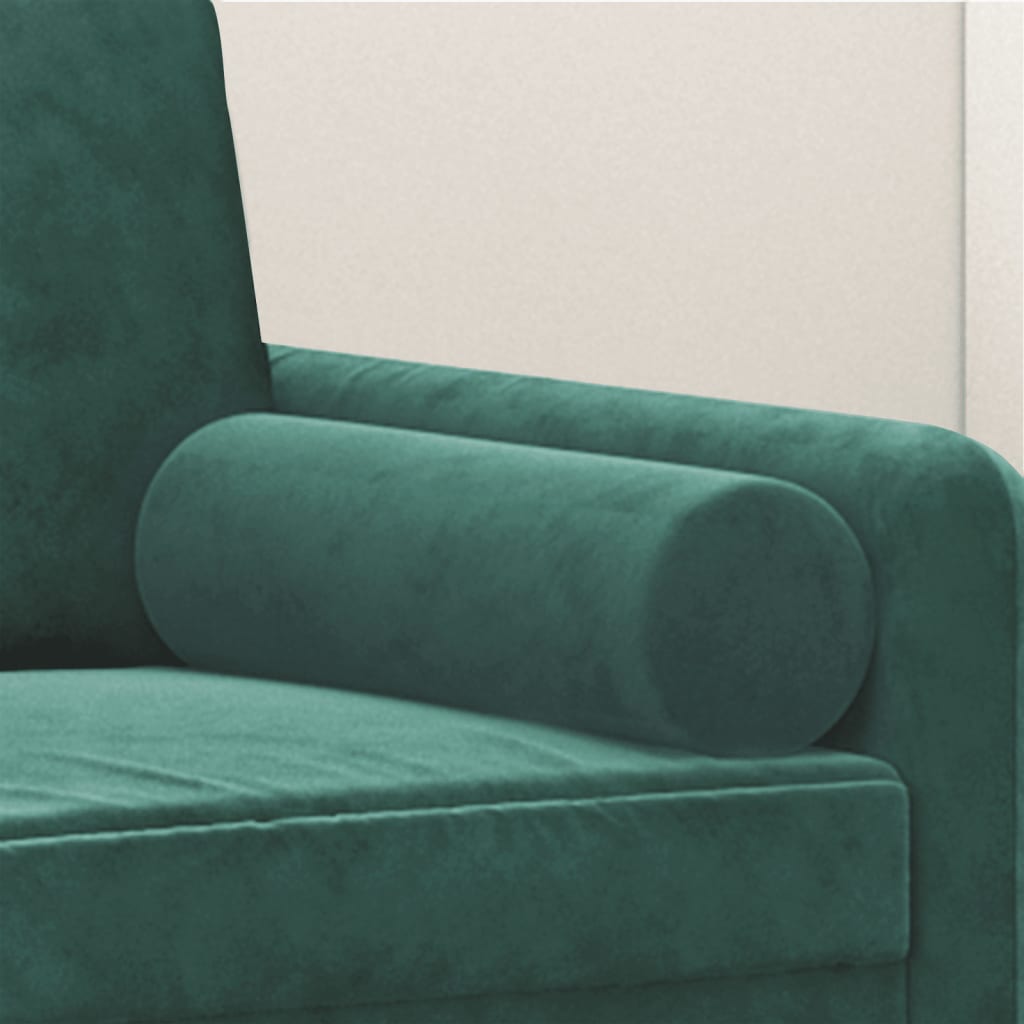 vidaXL Perne decorative, 2 buc., verde închis, Ø15x50 cm, catifea vidaXL Perne decorative, 2 buc., verde închis, Ø15x50 cm, catifea