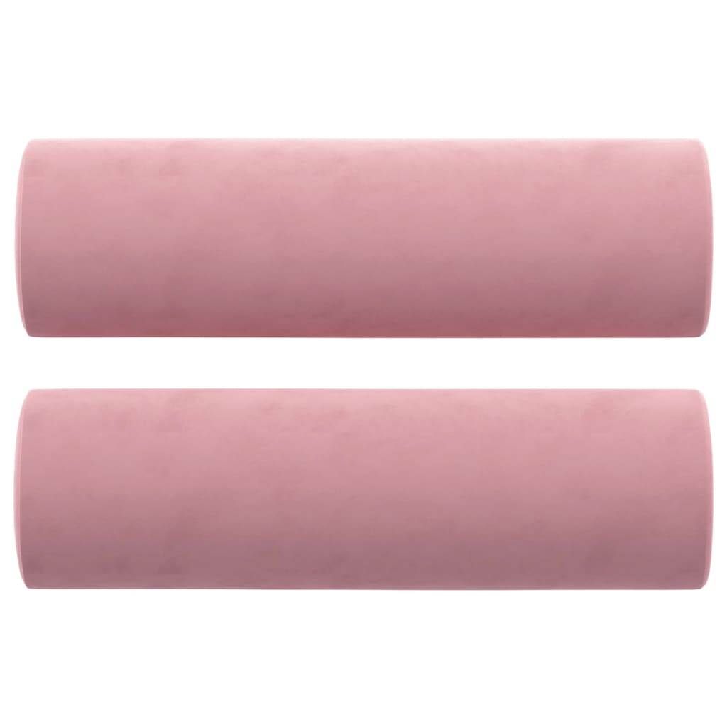 vidaXL Perne decorative, 2 buc., roz, Ø15x50 cm, catifea vidaXL Perne decorative, 2 buc., roz, Ø15x50 cm, catifea