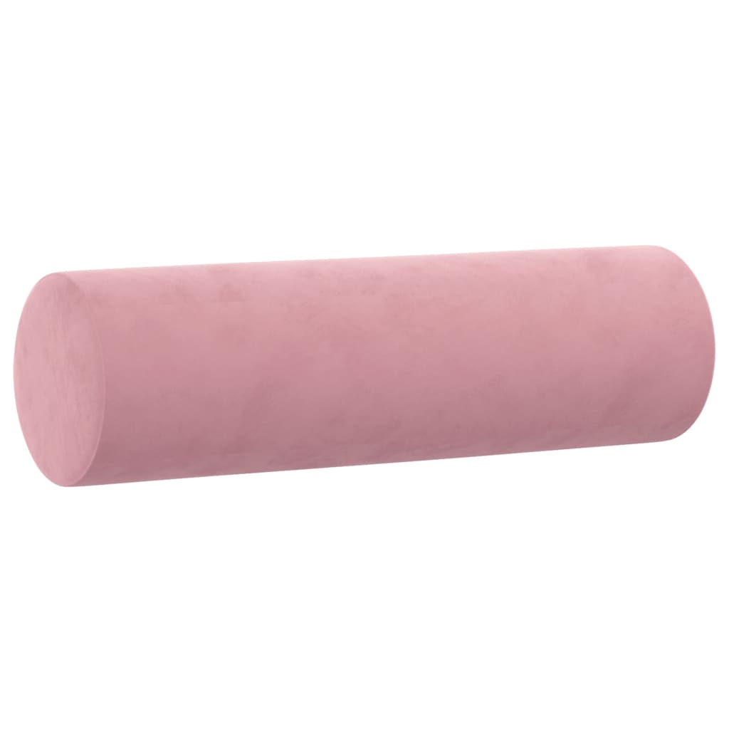 vidaXL Perne decorative, 2 buc., roz, Ø15x50 cm, catifea vidaXL Perne decorative, 2 buc., roz, Ø15x50 cm, catifea