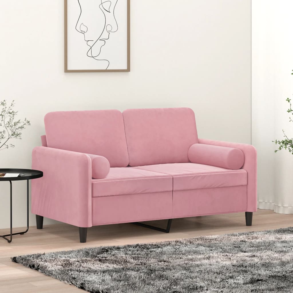 vidaXL Perne decorative, 2 buc., roz, Ø15x50 cm, catifea vidaXL Perne decorative, 2 buc., roz, Ø15x50 cm, catifea