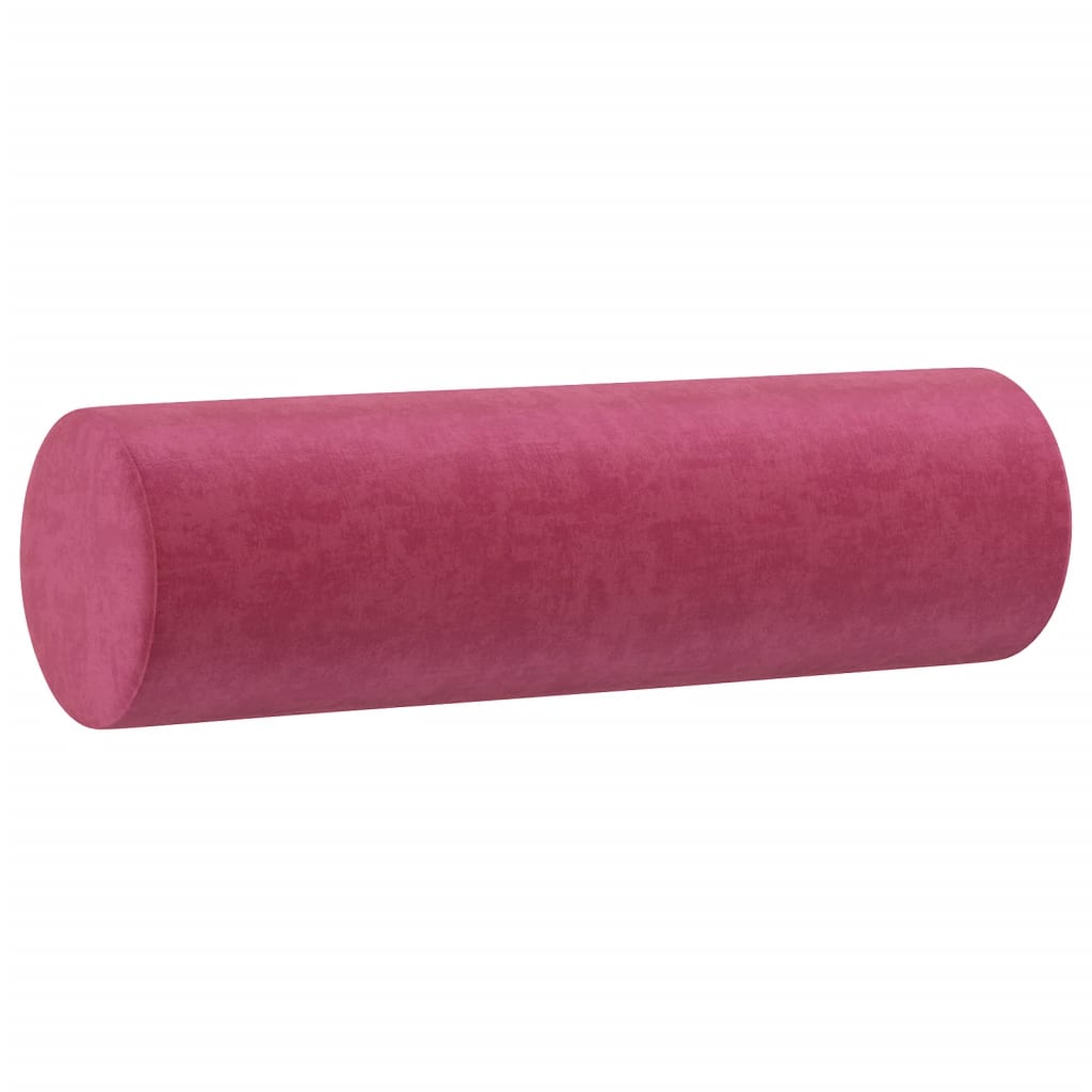 vidaXL Perne decorative, 2 buc., roșu vin, Ø15x50 cm, catifea vidaXL Perne decorative, 2 buc., roșu vin, Ø15x50 cm, catifea