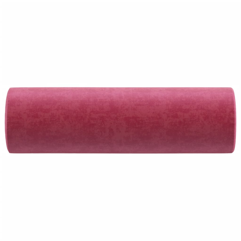 vidaXL Perne decorative, 2 buc., roșu vin, Ø15x50 cm, catifea vidaXL Perne decorative, 2 buc., roșu vin, Ø15x50 cm, catifea
