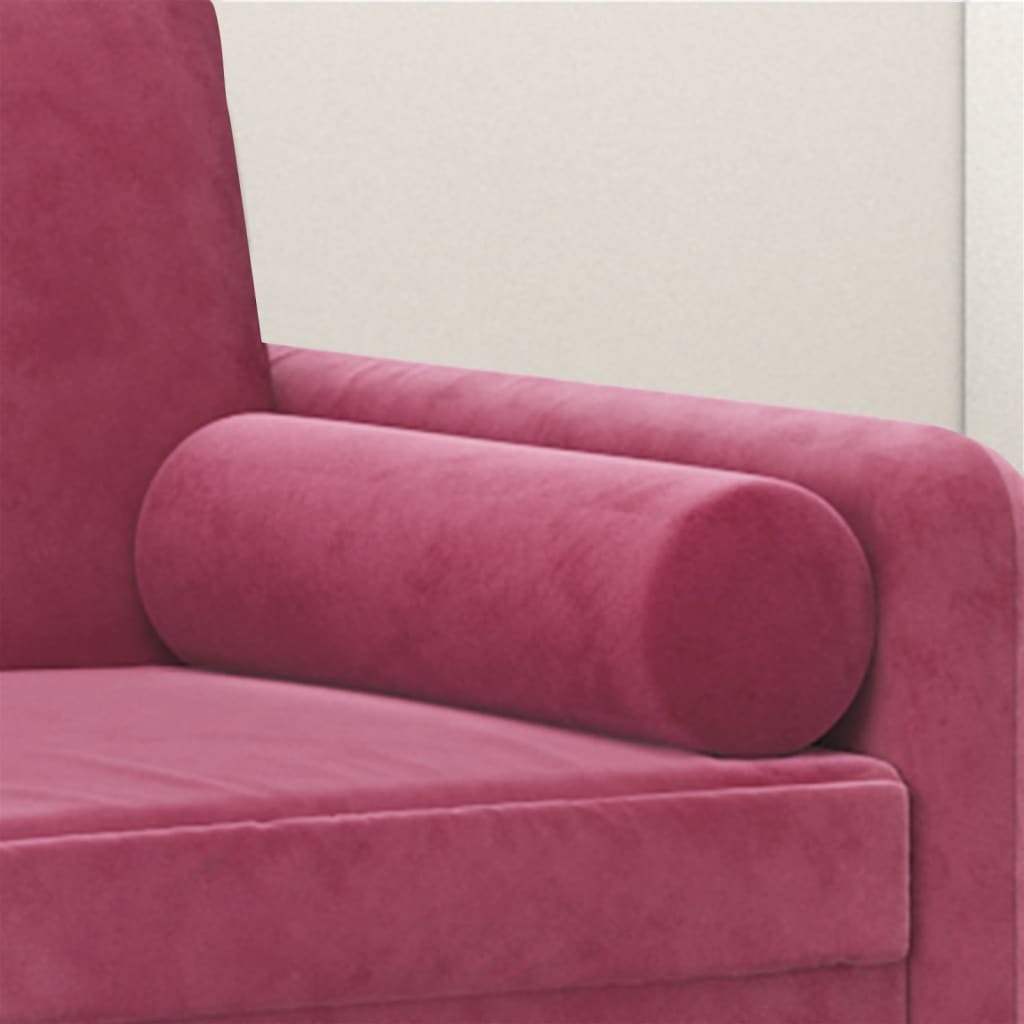 vidaXL Perne decorative, 2 buc., roșu vin, Ø15x50 cm, catifea vidaXL Perne decorative, 2 buc., roșu vin, Ø15x50 cm, catifea
