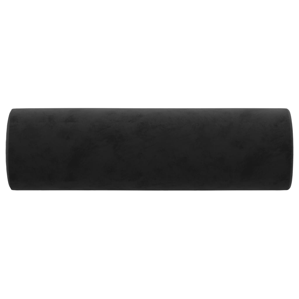 vidaXL Perne decorative, 2 buc., negru, Ø15x50 cm, catifea vidaXL Perne decorative, 2 buc., negru, Ø15x50 cm, catifea