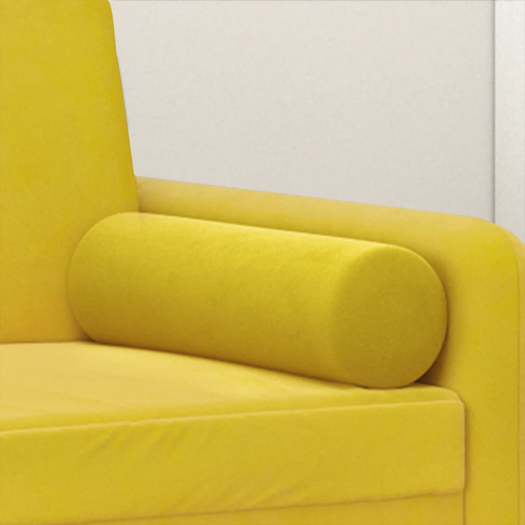 vidaXL Perne decorative, 2 buc., galben, Ø15x50 cm, catifea vidaXL Perne decorative, 2 buc., galben, Ø15x50 cm, catifea