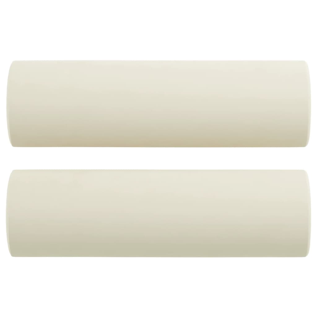 vidaXL Perne decorative, 2 buc., crem, Ø15x50 cm, catifea vidaXL Perne decorative, 2 buc., crem, Ø15x50 cm, catifea