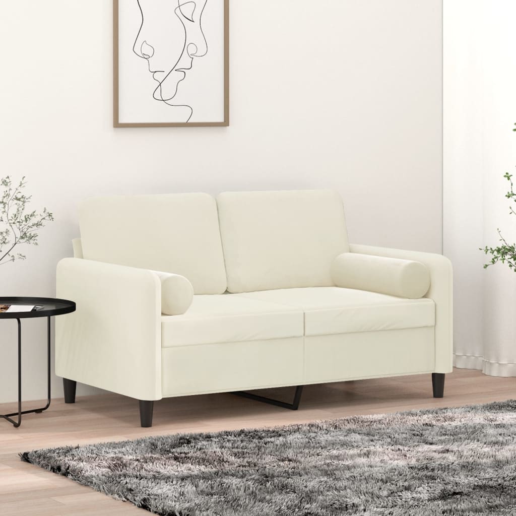 vidaXL Perne decorative, 2 buc., crem, Ø15x50 cm, catifea vidaXL Perne decorative, 2 buc., crem, Ø15x50 cm, catifea