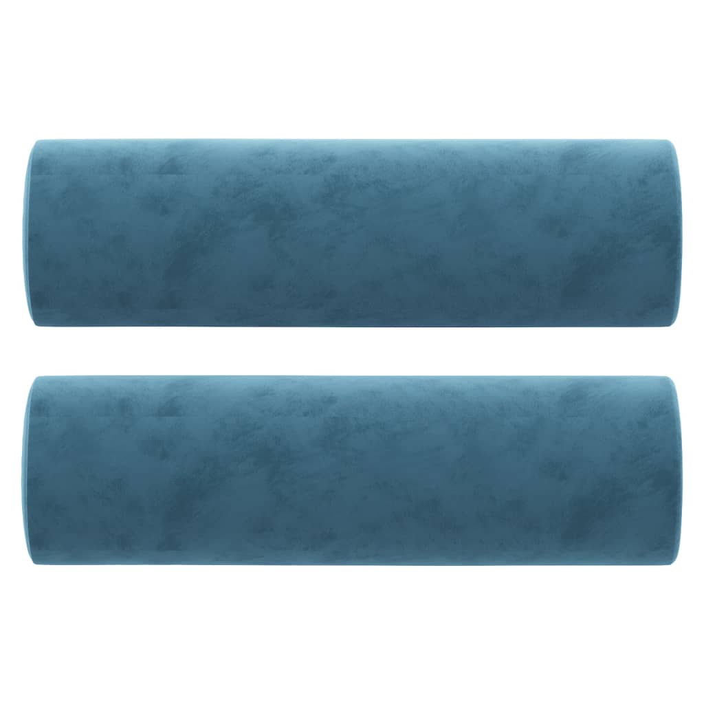 vidaXL Perne decorative, 2 buc., albastru, Ø15x50 cm, catifea vidaXL Perne decorative, 2 buc., albastru, Ø15x50 cm, catifea