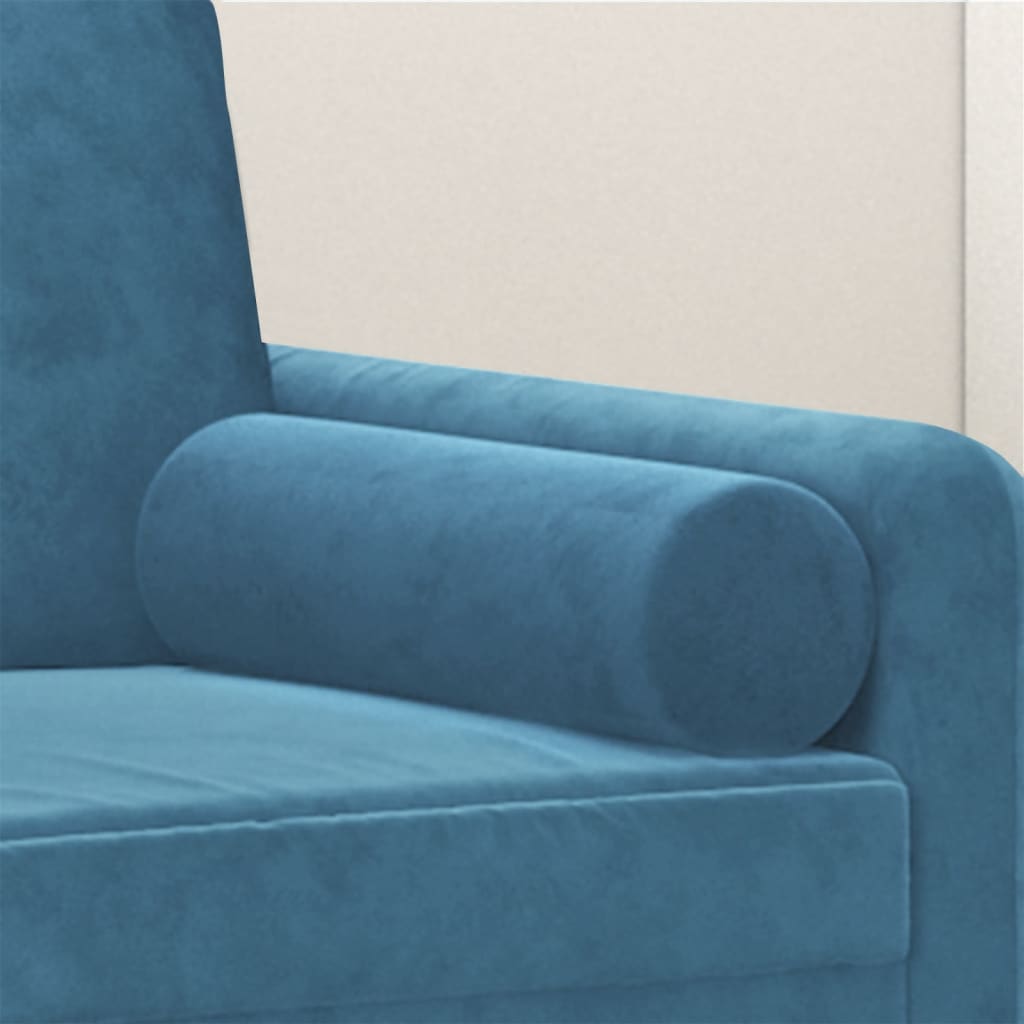 vidaXL Perne decorative, 2 buc., albastru, Ø15x50 cm, catifea vidaXL Perne decorative, 2 buc., albastru, Ø15x50 cm, catifea