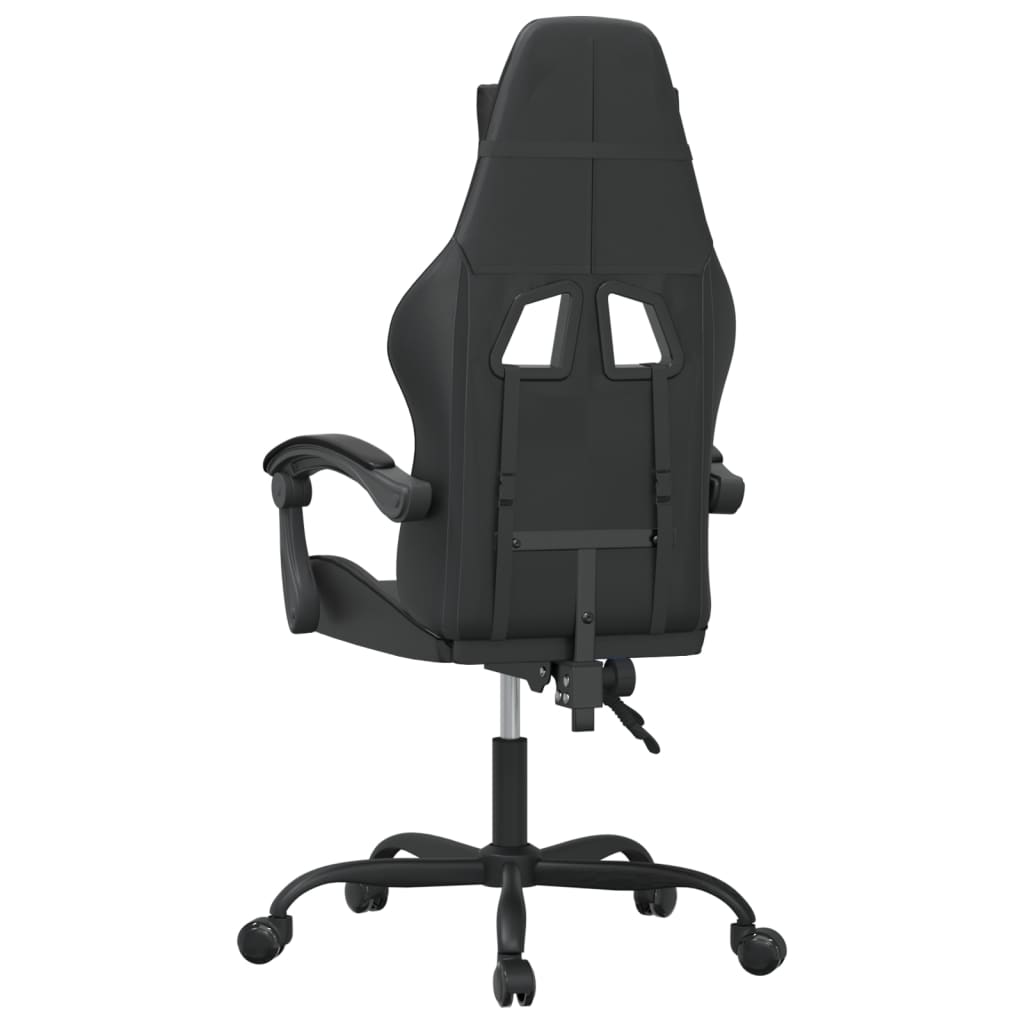 vidaXL Scaun de gaming pivotant, negru, piele ecologică