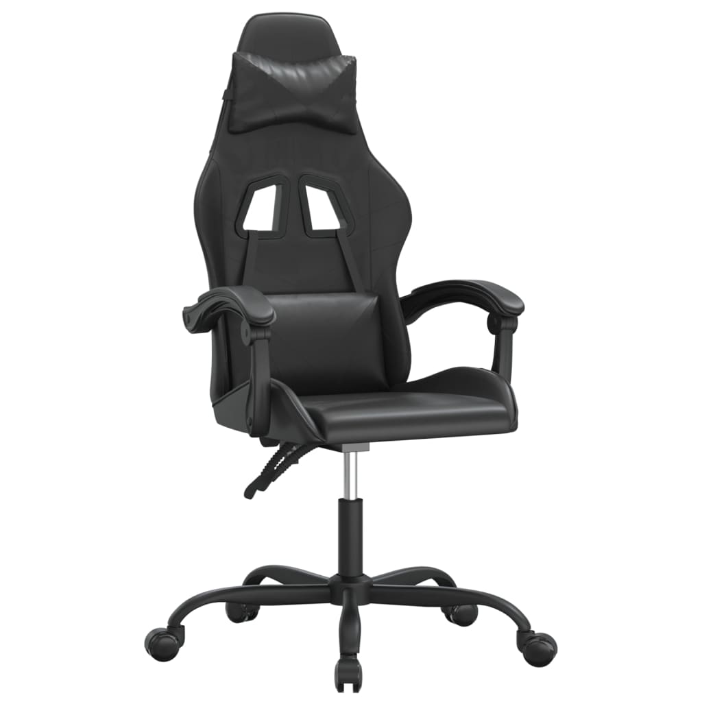vidaXL Scaun de gaming pivotant, negru, piele ecologică