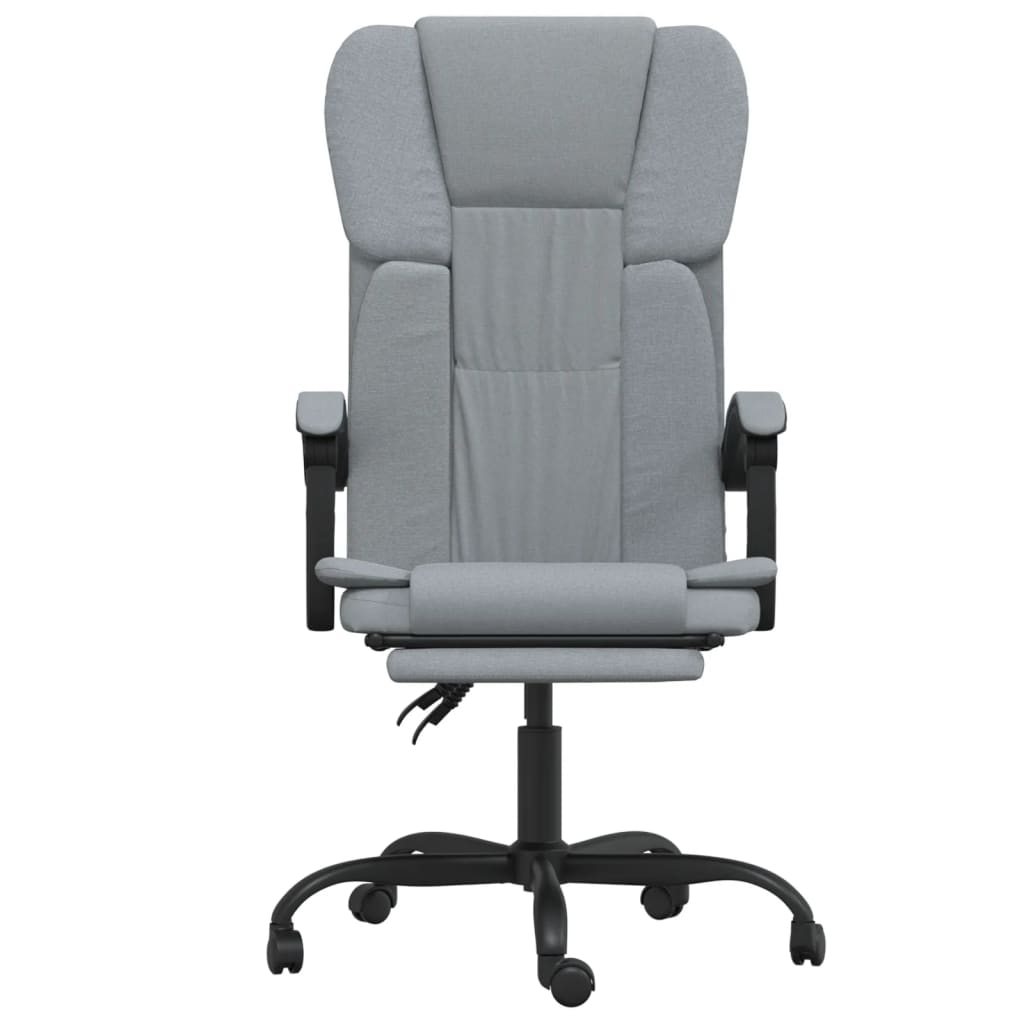 vidaXL Fotoliu de birou rabatabil, gri deschis, textil vidaXL Fotoliu de birou rabatabil, gri deschis, textil