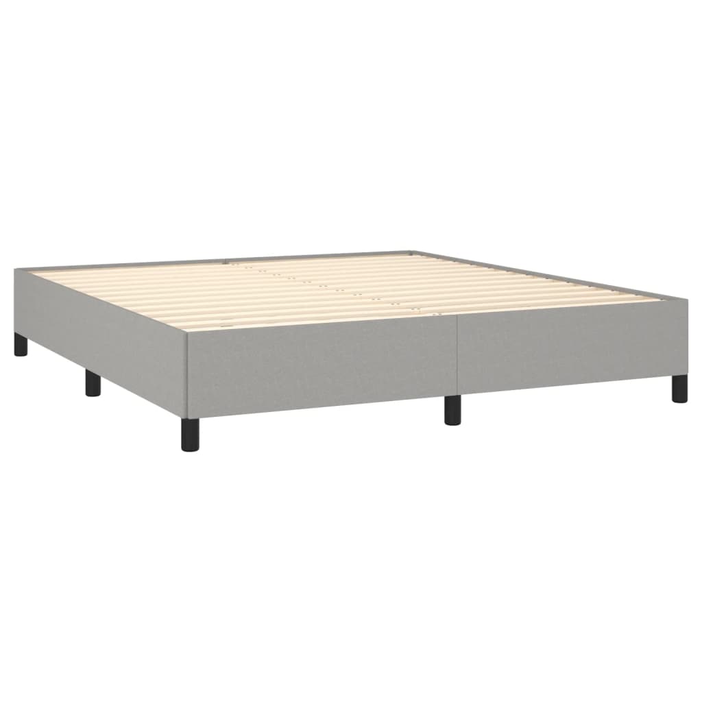 vidaXL Cadru de pat fără saltea, gri deschis, super king textil