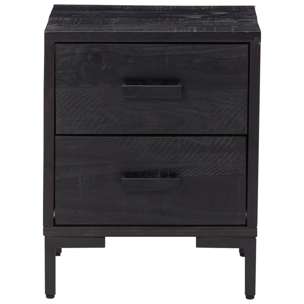 vidaXL Noptieră, negru, 36x30x45 cm, lemn de pin masiv vidaXL Noptieră, negru, 36x30x45 cm, lemn de pin masiv
