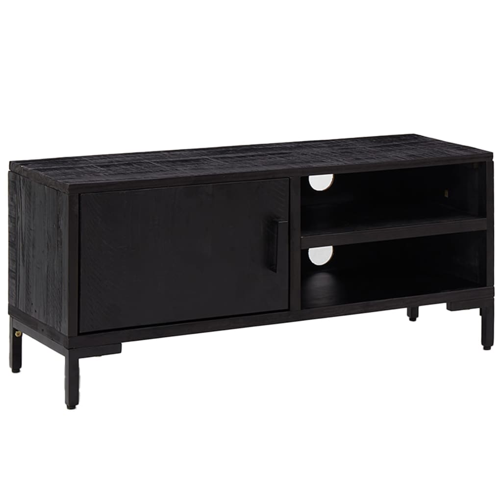 vidaXL Comodă TV, negru, 90x30x40 cm, lemn de pin masiv vidaXL Comodă TV, negru, 90x30x40 cm, lemn de pin masiv