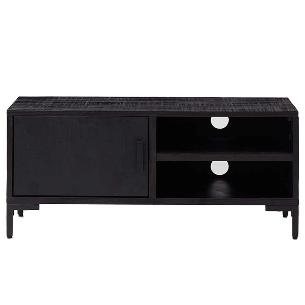 vidaXL Comodă TV, negru, 90x30x40 cm, lemn de pin masiv vidaXL Comodă TV, negru, 90x30x40 cm, lemn de pin masiv