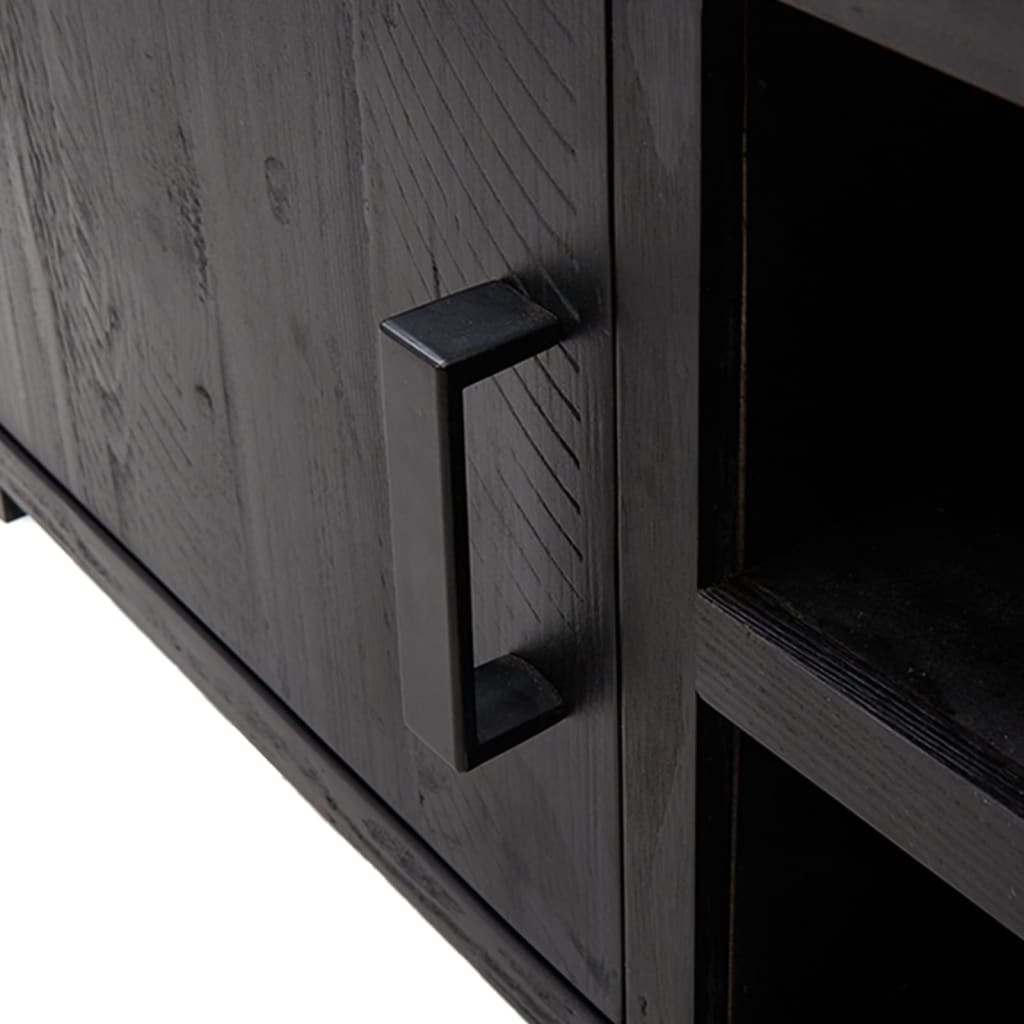 vidaXL Comodă TV, negru, 90x30x40 cm, lemn de pin masiv vidaXL Comodă TV, negru, 90x30x40 cm, lemn de pin masiv