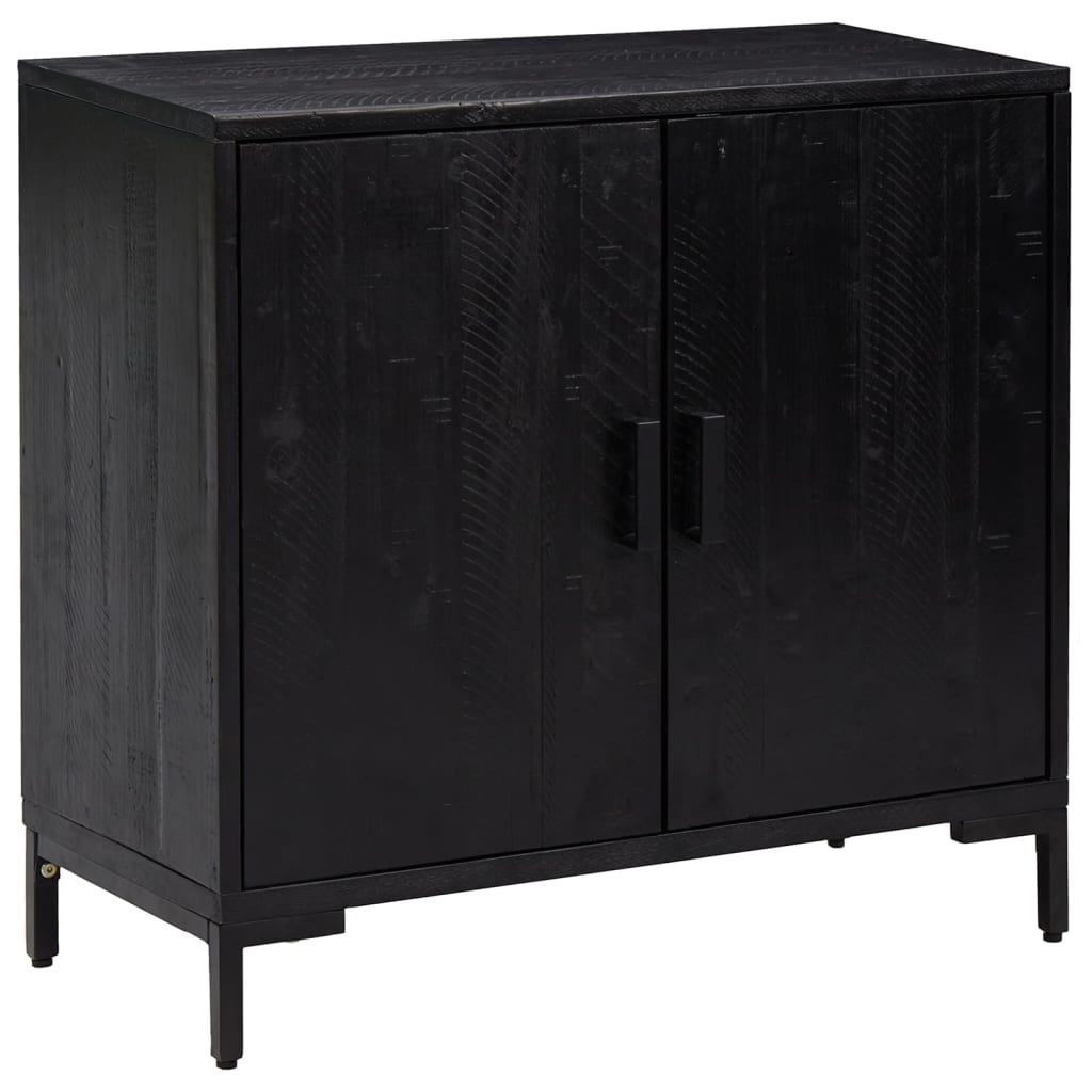 vidaXL Servantă, negru, 75x35x70 cm, lemn masiv de pin reciclat vidaXL Servantă, negru, 75x35x70 cm, lemn masiv de pin reciclat