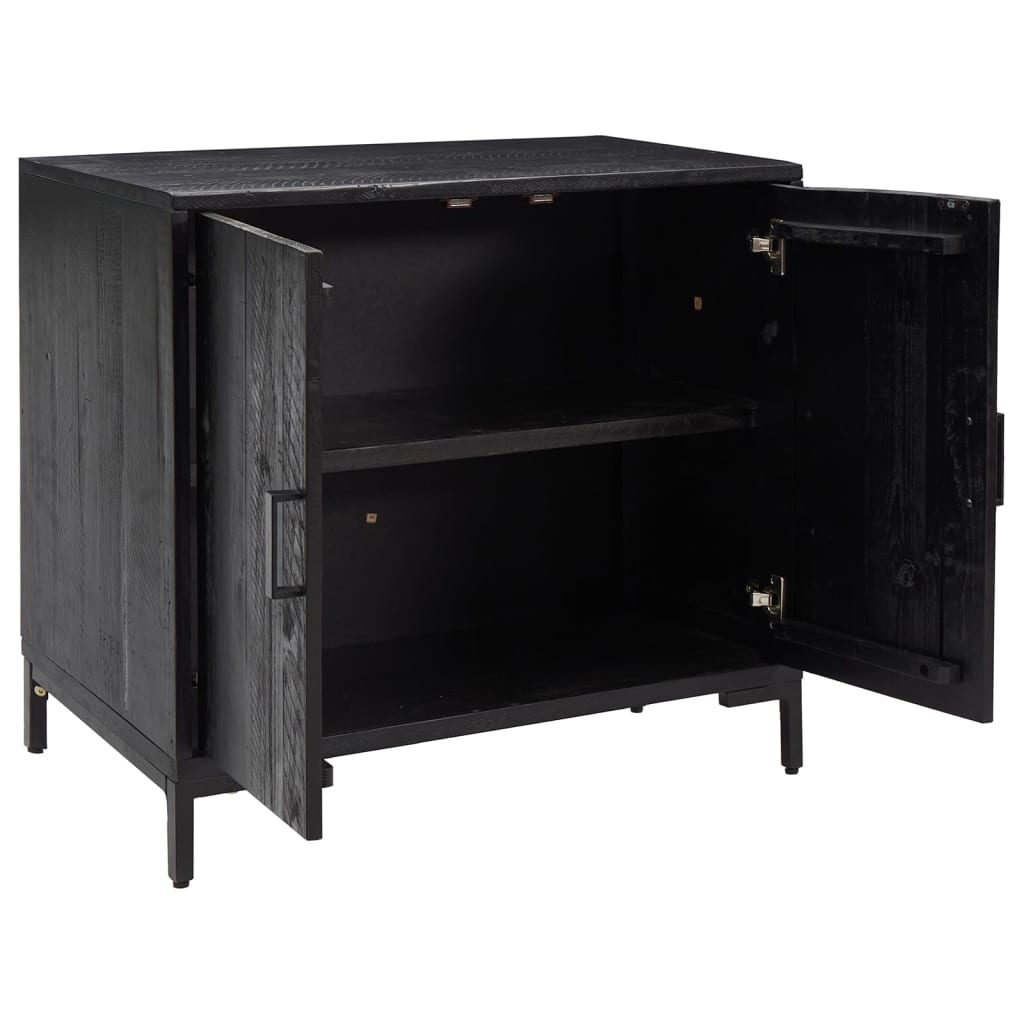 vidaXL Servantă, negru, 75x35x70 cm, lemn masiv de pin reciclat vidaXL Servantă, negru, 75x35x70 cm, lemn masiv de pin reciclat