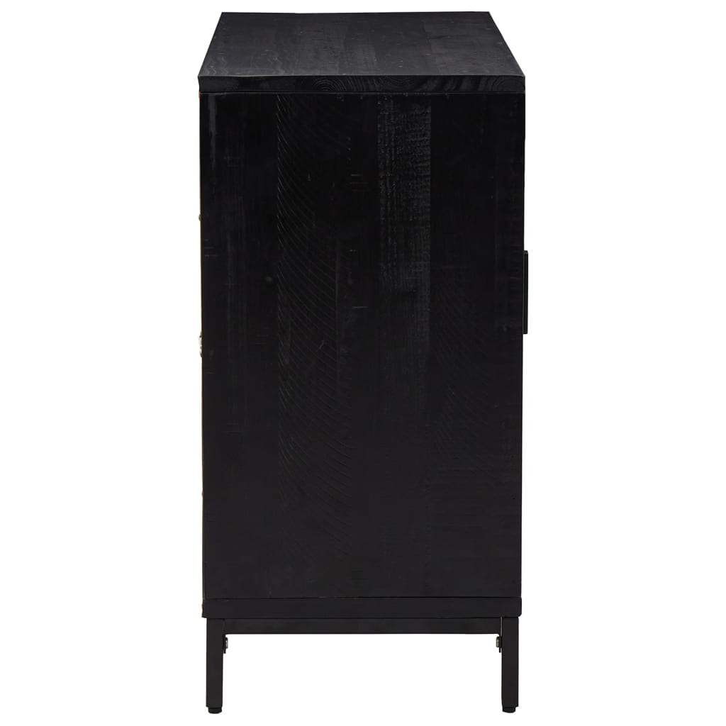 vidaXL Servantă, negru, 75x35x70 cm, lemn masiv de pin reciclat vidaXL Servantă, negru, 75x35x70 cm, lemn masiv de pin reciclat