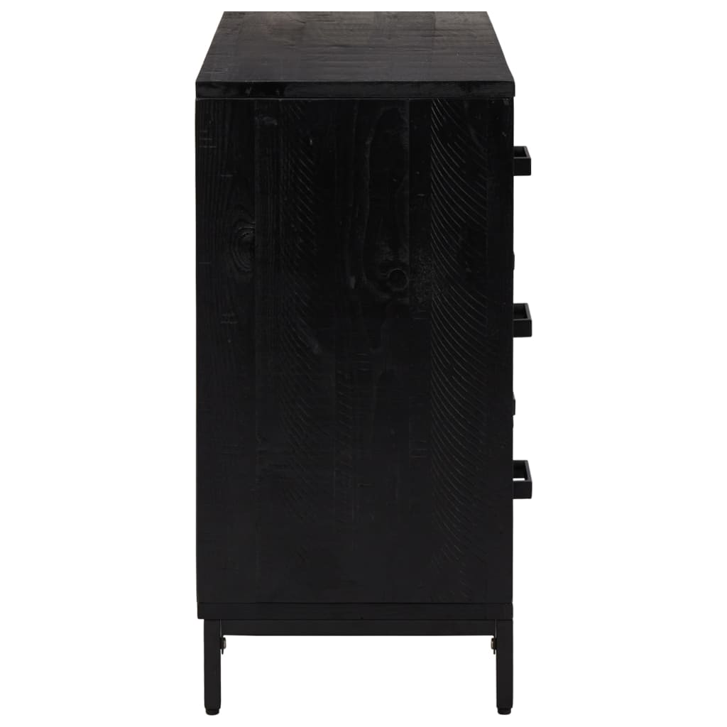 vidaXL Dulap cu sertare, negru, 75x35x70 cm, lemn masiv pin vidaXL Dulap cu sertare, negru, 75x35x70 cm, lemn masiv pin