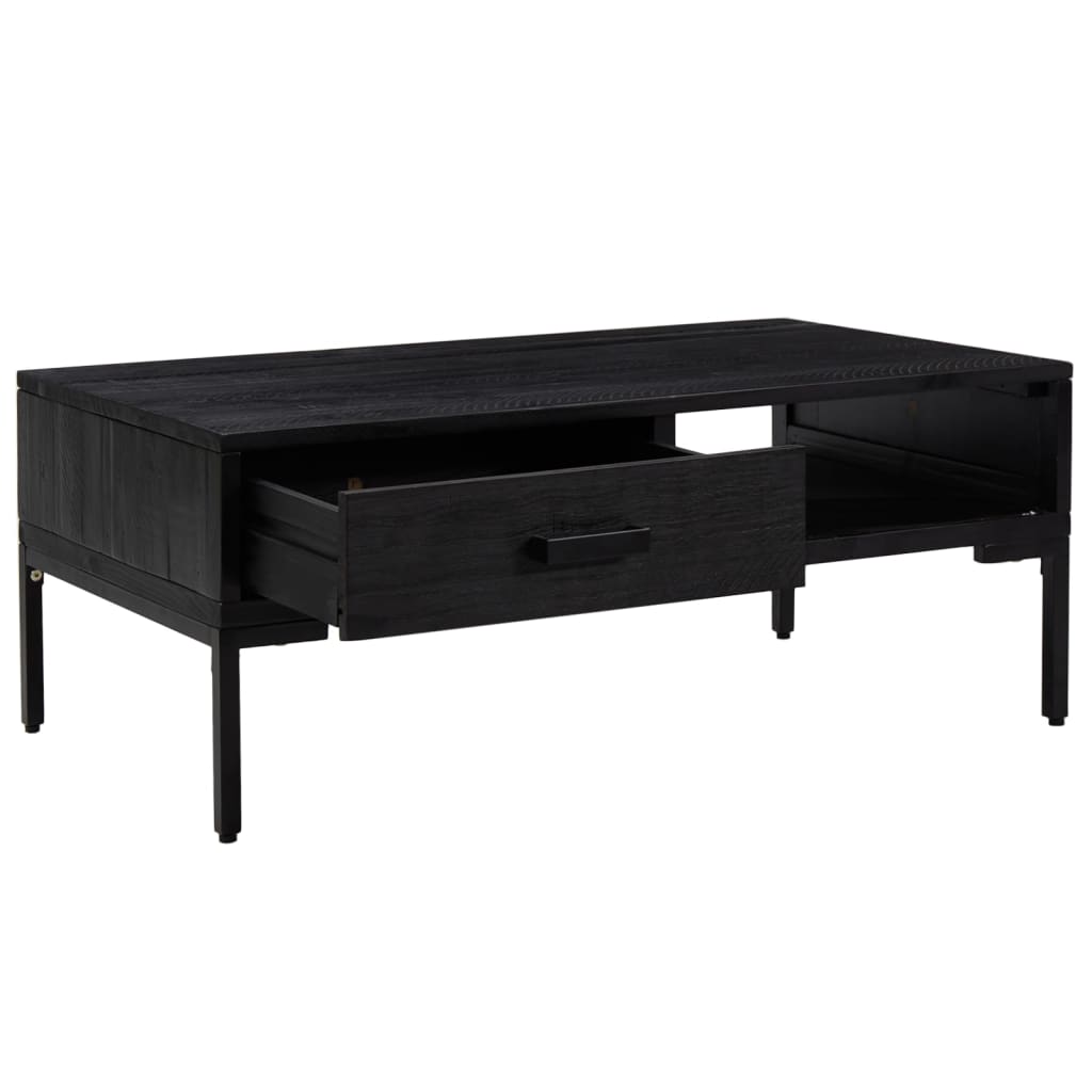 vidaXL Măsuță de cafea, negru, 90x50x35 cm, lemn masiv de pin reciclat vidaXL Măsuță de cafea, negru, 90x50x35 cm, lemn masiv de pin reciclat