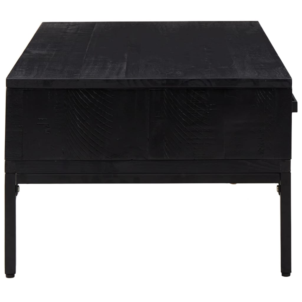 vidaXL Măsuță de cafea, negru, 90x50x35 cm, lemn masiv de pin reciclat vidaXL Măsuță de cafea, negru, 90x50x35 cm, lemn masiv de pin reciclat