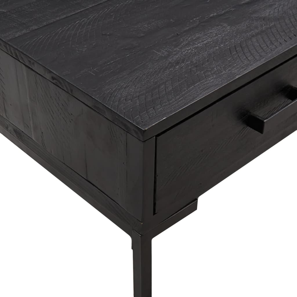 vidaXL Măsuță de cafea, negru, 90x50x35 cm, lemn masiv de pin reciclat vidaXL Măsuță de cafea, negru, 90x50x35 cm, lemn masiv de pin reciclat