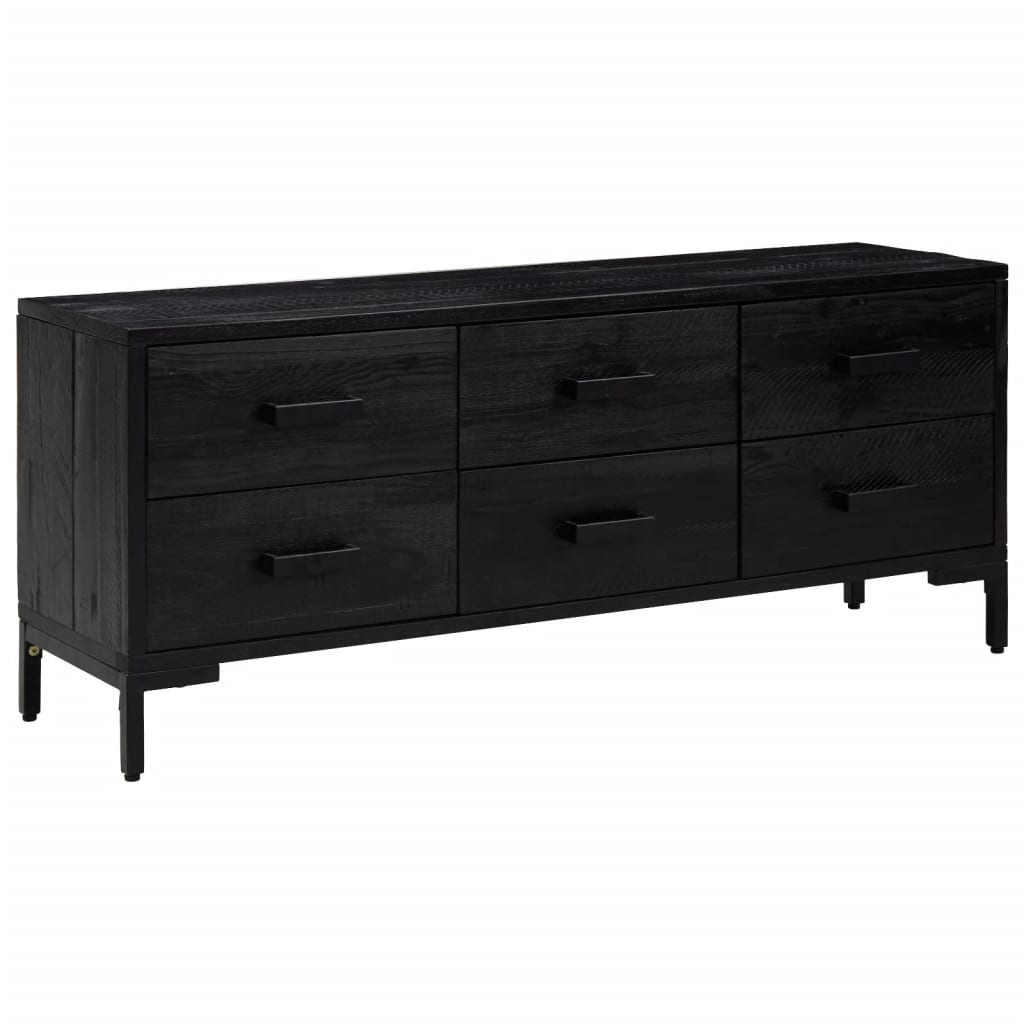 vidaXL Bancă de depozitare, negru, 110x30x45 cm, lemn masiv pin vidaXL Bancă de depozitare, negru, 110x30x45 cm, lemn masiv pin