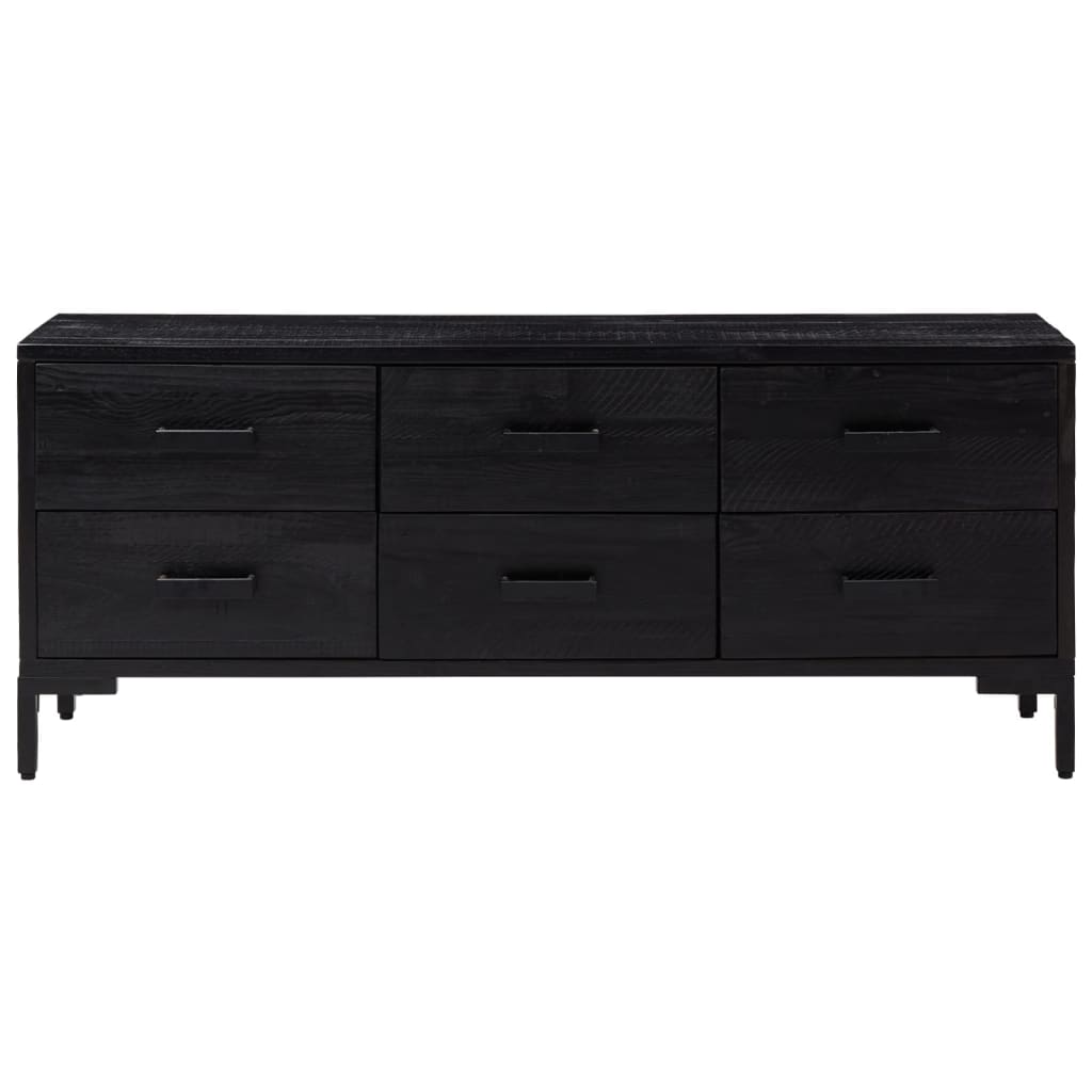 vidaXL Bancă de depozitare, negru, 110x30x45 cm, lemn masiv pin vidaXL Bancă de depozitare, negru, 110x30x45 cm, lemn masiv pin