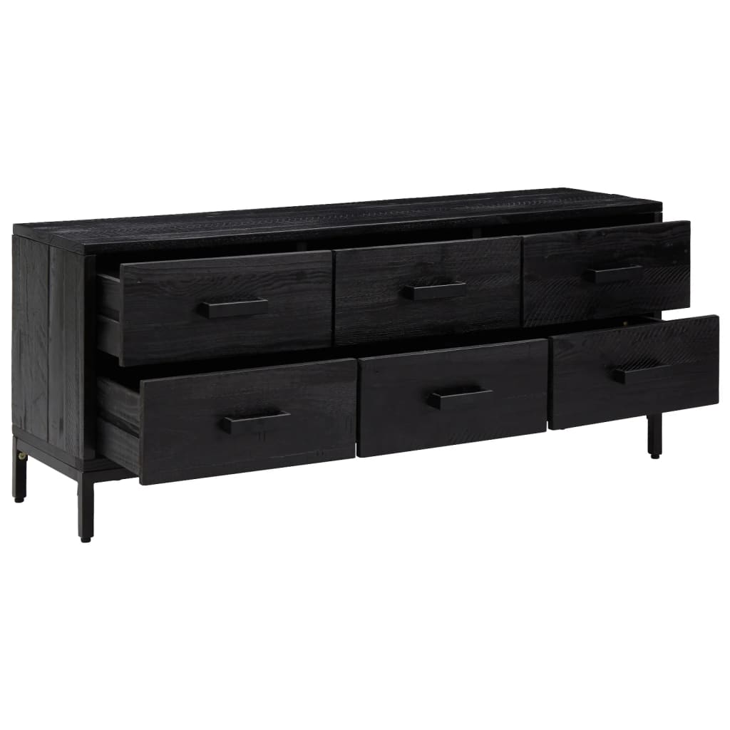 vidaXL Bancă de depozitare, negru, 110x30x45 cm, lemn masiv pin vidaXL Bancă de depozitare, negru, 110x30x45 cm, lemn masiv pin