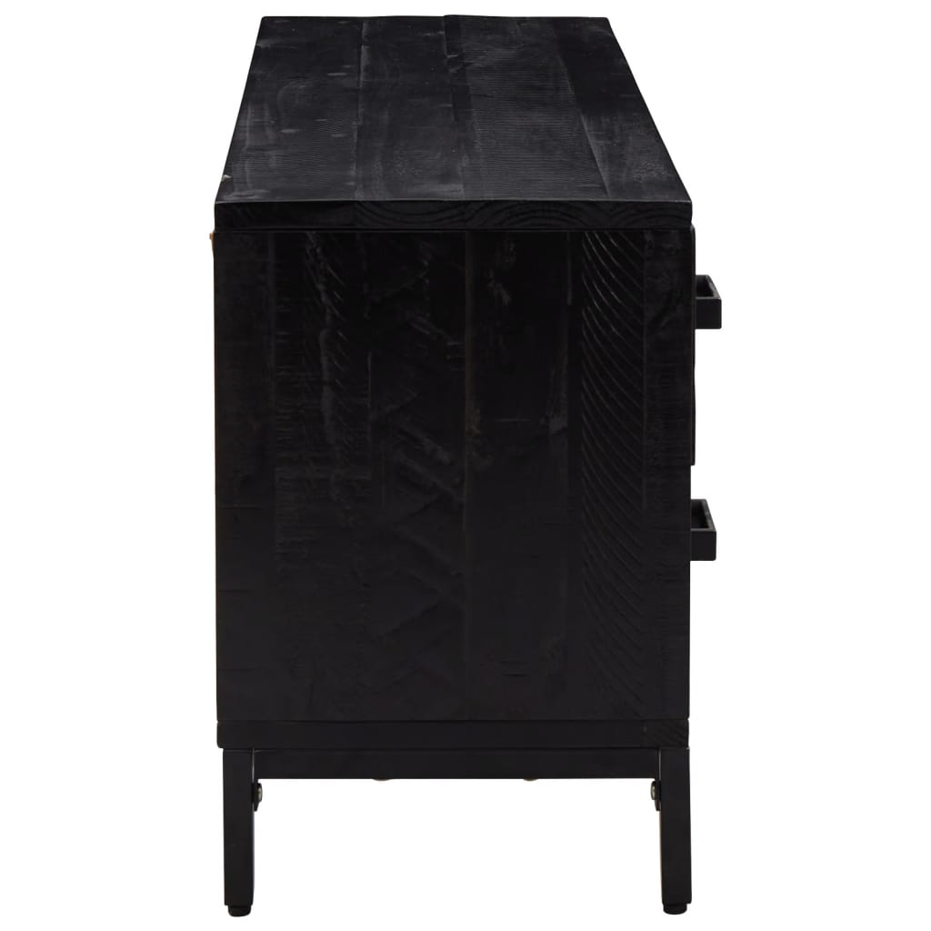 vidaXL Bancă de depozitare, negru, 110x30x45 cm, lemn masiv pin vidaXL Bancă de depozitare, negru, 110x30x45 cm, lemn masiv pin
