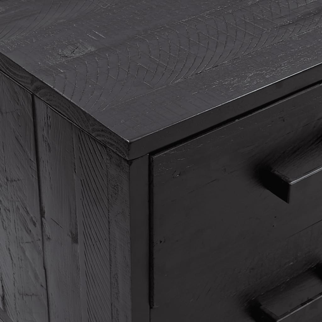 vidaXL Bancă de depozitare, negru, 110x30x45 cm, lemn masiv pin vidaXL Bancă de depozitare, negru, 110x30x45 cm, lemn masiv pin
