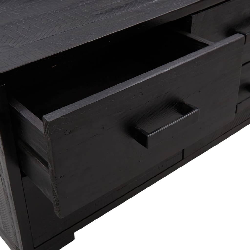 vidaXL Bancă de depozitare, negru, 110x30x45 cm, lemn masiv pin vidaXL Bancă de depozitare, negru, 110x30x45 cm, lemn masiv pin