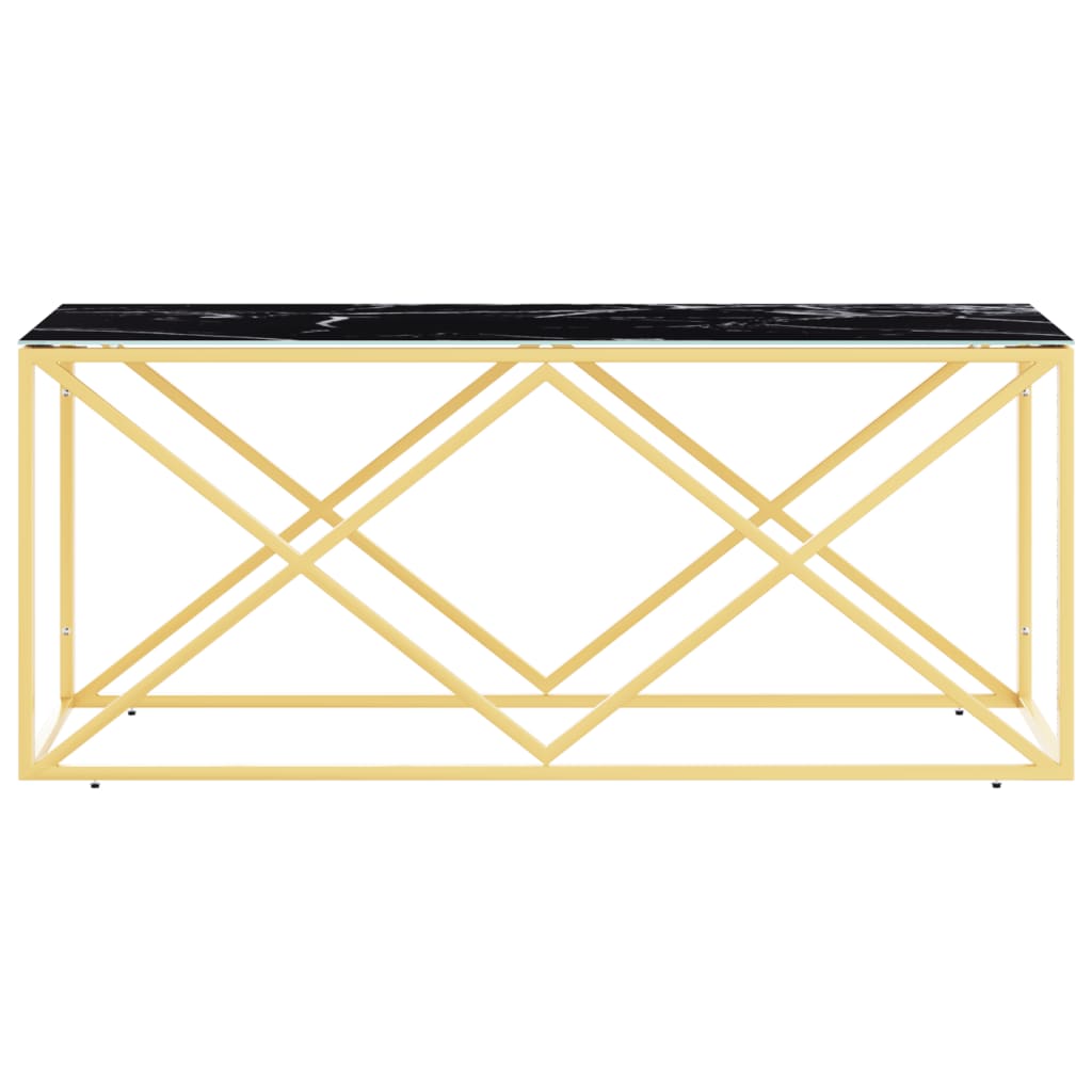 vidaXL Masă de cafea, 110x45x45 cm, oțel inoxidabil și sticlă vidaXL Masă de cafea, 110x45x45 cm, oțel inoxidabil și sticlă