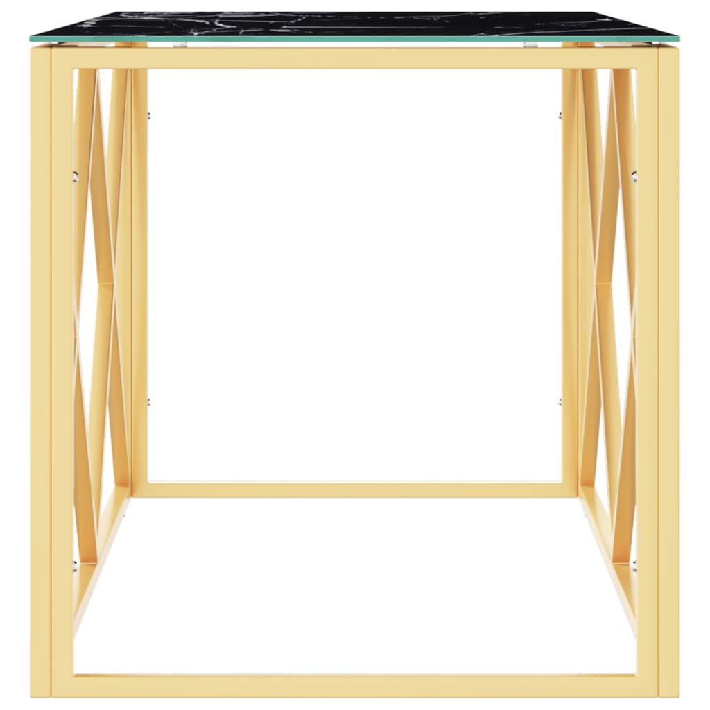 vidaXL Masă de cafea, 110x45x45 cm, oțel inoxidabil și sticlă vidaXL Masă de cafea, 110x45x45 cm, oțel inoxidabil și sticlă