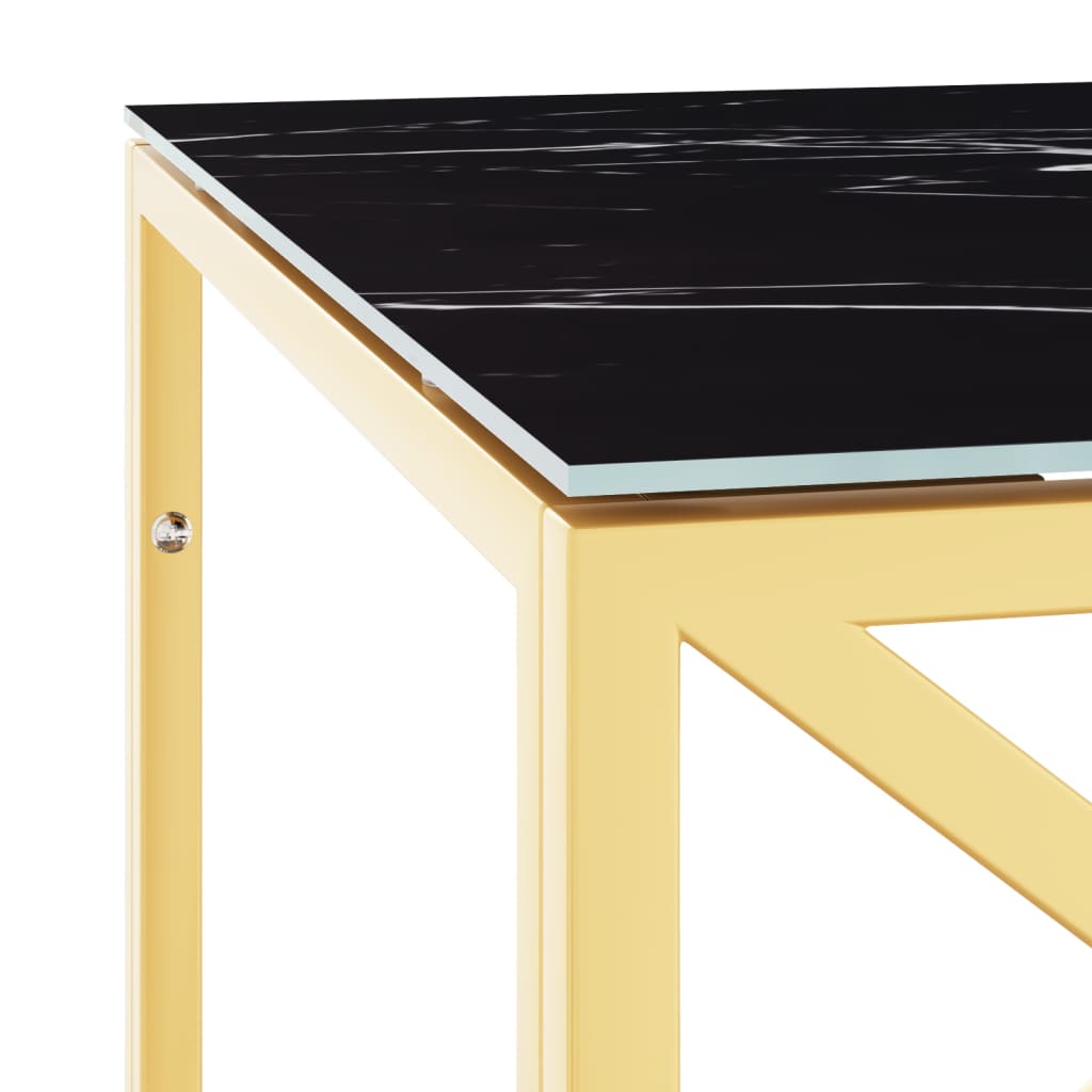 vidaXL Masă de cafea, 110x45x45 cm, oțel inoxidabil și sticlă vidaXL Masă de cafea, 110x45x45 cm, oțel inoxidabil și sticlă